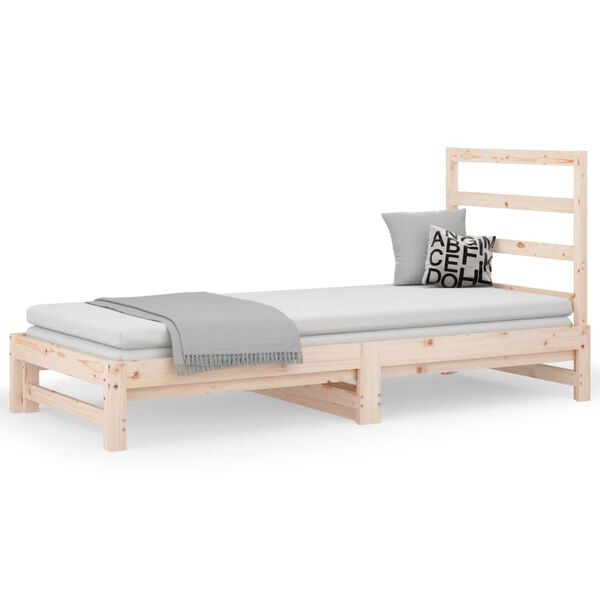 vidaXL daybed med udtr&aelig;k 2x(90x200) cm massivt fyrretr&aelig;