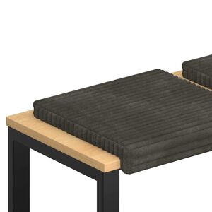vidaXL B&aelig;nkpude 2 stk. Plush Corduroy Antracit Dybde 35 cm