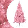 vidaXL kunstigt halvt juletræ med juletræsfod 210 cm PVC pink