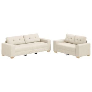vidaXL Sofa 2 stk. Beige Linned-blandet stof