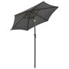 vidaXL parasol med LED-lys 200x211 cm aluminium antracitgrå