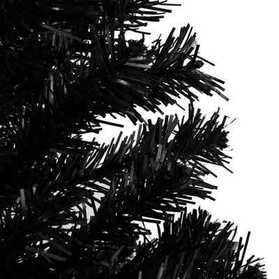 vidaXL kunstigt juletræ med lys og kuglesæt 120 cm PVC sort
