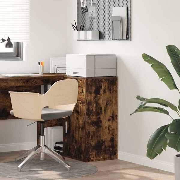 vidaXL Sideboard med skuffe Røget eg 38 x 34 x 75 cm