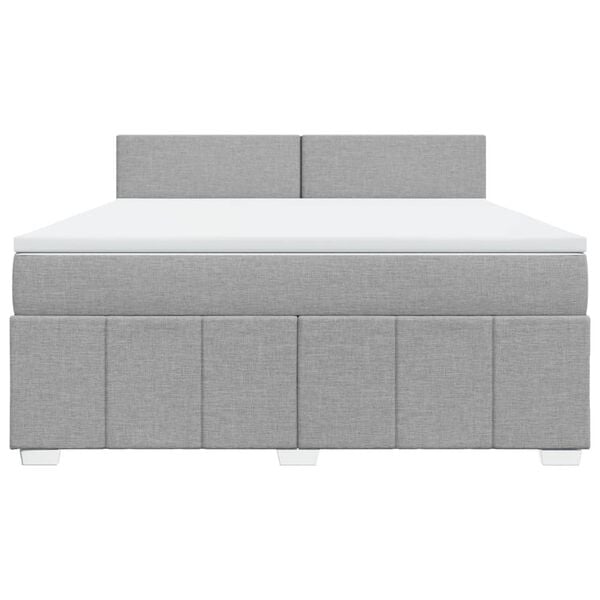 vidaXL kontinentalseng 180x200 cm stof lysegr&aring;