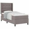 vidaXL Box spring seng med pude Gr&aring;brun 200 x 90 cm Stof
