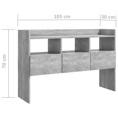 vidaXL skænk 105x30x70 cm konstrueret træ betongrå