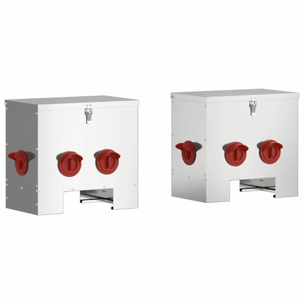 vidaXL H&oslash;nsefoder 2 pcs S&oslash;lv 40,5 x 25 x 38 cm Galvaniseret st&aring;l