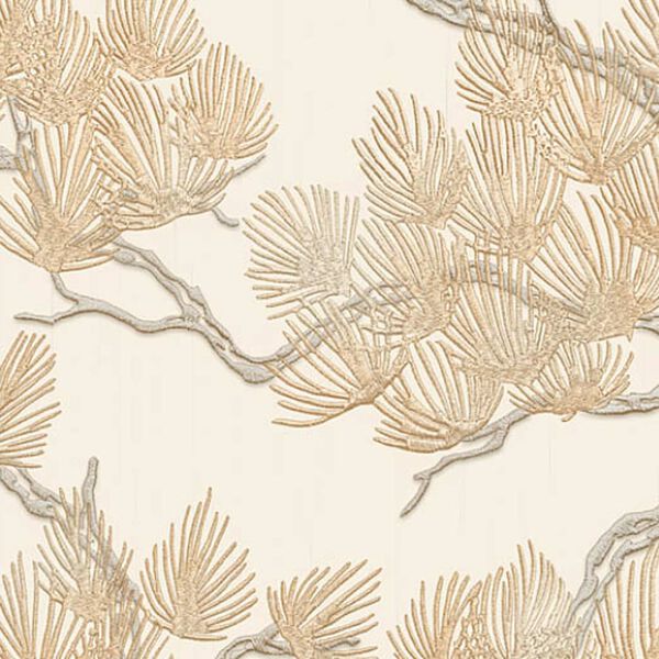 DUTCH WALLCOVERINGS tapet Pine Tree cremefarvet