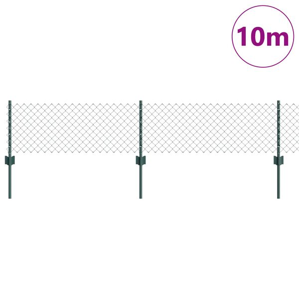 vidaXL Hegn med post Gr&oslash;n 0,4 x 10 m St&aring;l og PVC