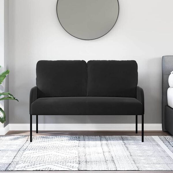 vidaXL Sofaer med pude 110cm Sort Krydsfin&eacute;r