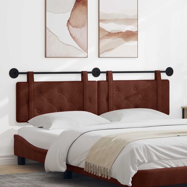 vidaXL H&aelig;ngende Hovedgavl Skinnende Brun 190 x 55 x 5 cm Antik PU