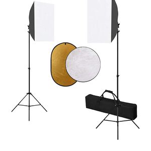 vidaXL fotostudies&aelig;t med softbox-lampe og reflektor