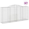vidaXL buede gabionkurve 7 stk. 300x50x140/160 cm galvaniseret jern