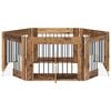 vidaXL Hundehegn med stativer 6 pcs Gammelt tr&aelig; 80 x 60 cm