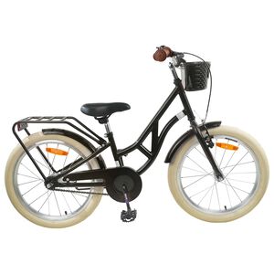 vidaXL B&oslash;rnecykel 20 tommer til b&oslash;rn i alderen 6-11 &aring;r Sort