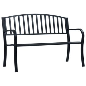 vidaXL haveb&aelig;nk 120 cm st&aring;l sort