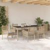 vidaXL Have Spisebordss&aelig;t 7 pcs Beige polyrattan