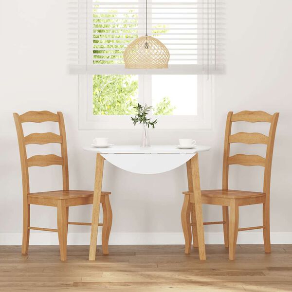 vidaXL spisebordsstole 2 stk. massivt gummitræ naturfarvet