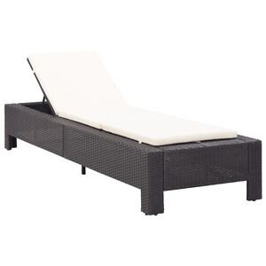 vidaXL solseng med hynde polyrattan sort
