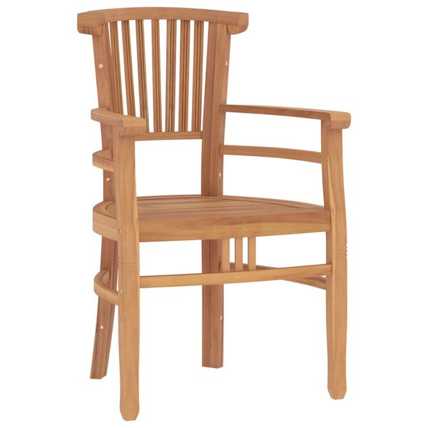 vidaXL spisebordssæt til haven 5 dele massivt teaktræ