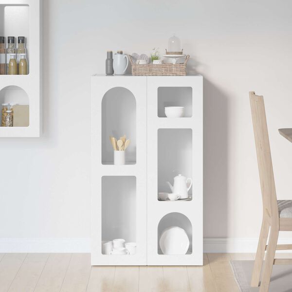 vidaXL Sideboard H&oslash;j gloss hvid 59 x 35 x 100,5 cm Konstrueret tr&aelig;