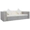 vidaXL 3-personers sofa med hynder naturlig rattan gr&aring;