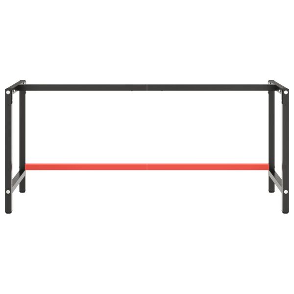 vidaXL stel til arbejdsbænk 180x57x79 cm metal mat sort og mat rød