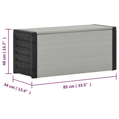 vidaXL affaldsbeholder til haven 85x34x40 cm grå