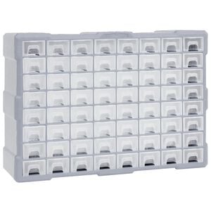 vidaXL skuffereol med 64 skuffer 52x16x37,5 cm