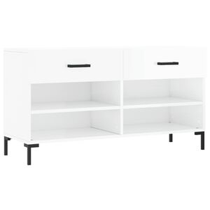 vidaXL skob&aelig;nk 102x35x55 cm konstrueret tr&aelig; hvid h&oslash;jglans