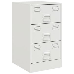 vidaXL sengebord 34,5x39x62 cm st&aring;l hvid