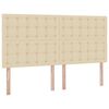 vidaXL Seng med LED -strimmellys Creme 180 x 200 cm Stof