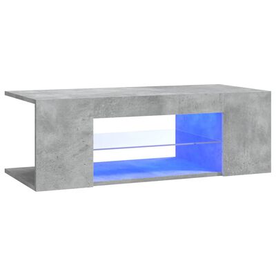 vidaXL tv-bord med LED-lys 90x39x30 cm betongrå