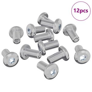 vidaXL L&aring;seskrue Ensfarvet 12 pcs S&oslash;lv M6 x 12 mm St&aring;l