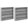 vidaXL Magasin Rack 2 stk. Gr&aring; Sonoma 80 x 12 x 70 cm Konstrueret tr&aelig;
