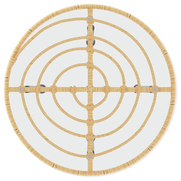 vidaXL spisebord Ø50 cm hærdet glas og stål