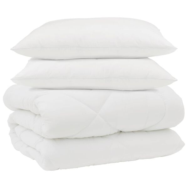 vidaXL Vinter dyne med pude 3 pcs Hvid Microfiber