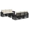 vidaXL Havesofa S&aelig;t 7 stk. Sort polyrattan