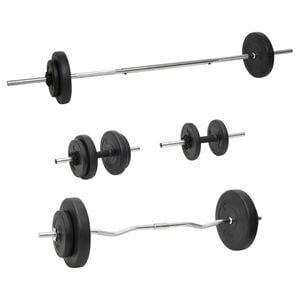 vidaXL v&aelig;gtstang og h&aring;ndv&aelig;gt med skiver 60 kg