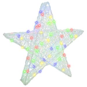vidaXL 3D Stjerne 50 LED'er Flerfarvet 55 x 53.5 x 10 cm Akryl