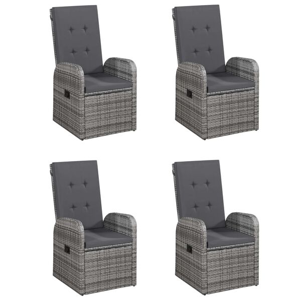 vidaXL spisebordss&aelig;t til haven med hynder 5 dele polyrattan gr&aring;