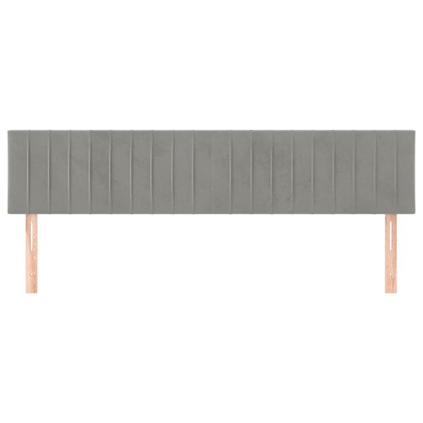 vidaXL sengegavle 2 stk. 80x5x78/88 cm fl&oslash;jl lysegr&aring;