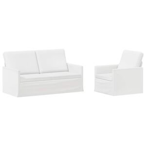 vidaXL Sofa S&aelig;t 2 pcs Hvid Stof