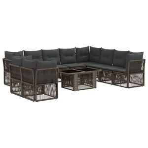 vidaXL Havesofa S&aelig;t 11 stk. Gr&aring; polyrattan