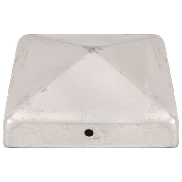 vidaXL pyramideformede stolpehætter 6 stk. 91x91 mm galvaniseret metal