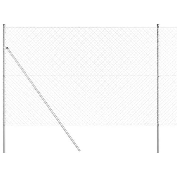 vidaXL Hegnspæl Sølv 10 x 1,5 m (40 x 40 mm mesh) Stål