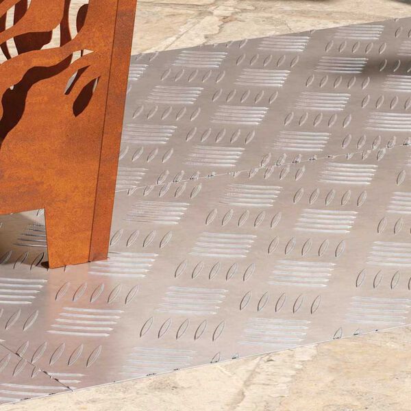 vidaXL Trappe Tread Rektangul&aelig;r 4 pcs S&oslash;lv 90 x 40 cm Aluminium