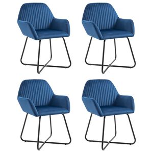 vidaXL spisebordsstole 4 stk. velour bl&aring;