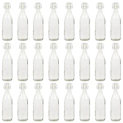 vidaXL glasflasker med patentlåg 24 stk. 1 l