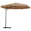 vidaXL parasol med st&aring;lstang 300 cm gr&aring;brun